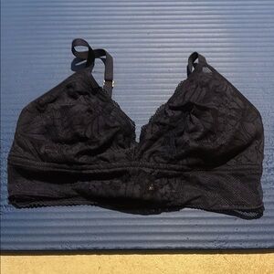 Aerie Black Lace Bra with Adjustable Straps